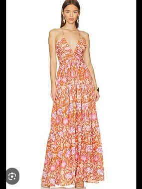 REVOLVE JEN'S PIRATE BOOTY FLORAL STRAPS MAXI DRESS SIZE LARGE